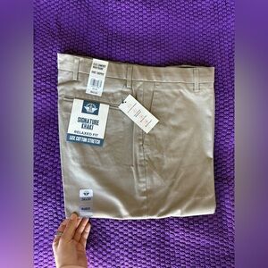 Dockers Pants Beige Lux Cotton Stretch Relaxed Fit